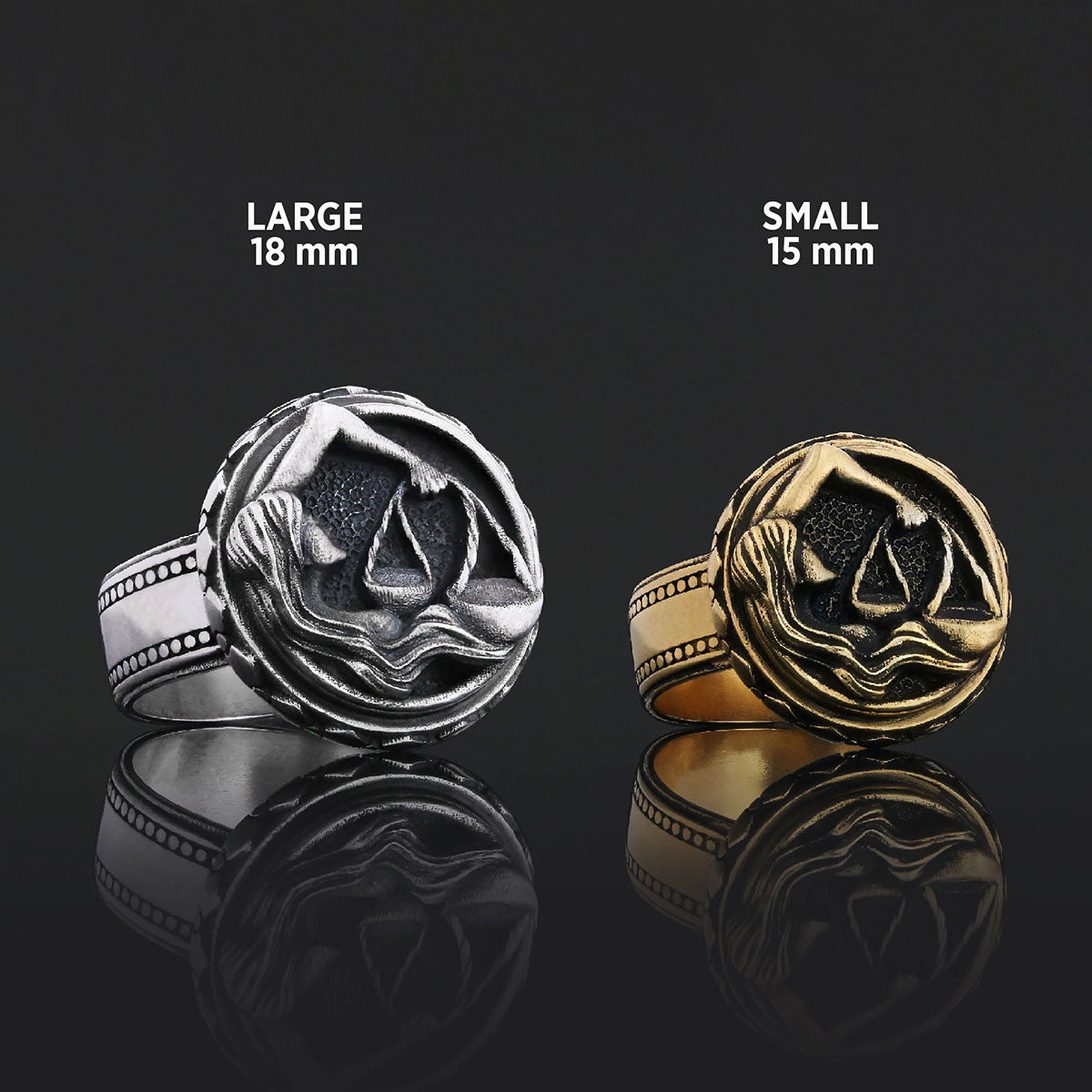 Libra Zodiac Silver Ring