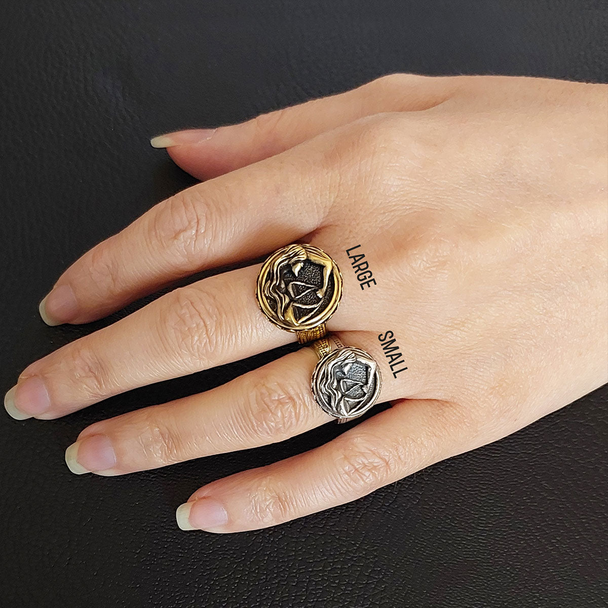 Libra Zodiac Silver Ring - view 5