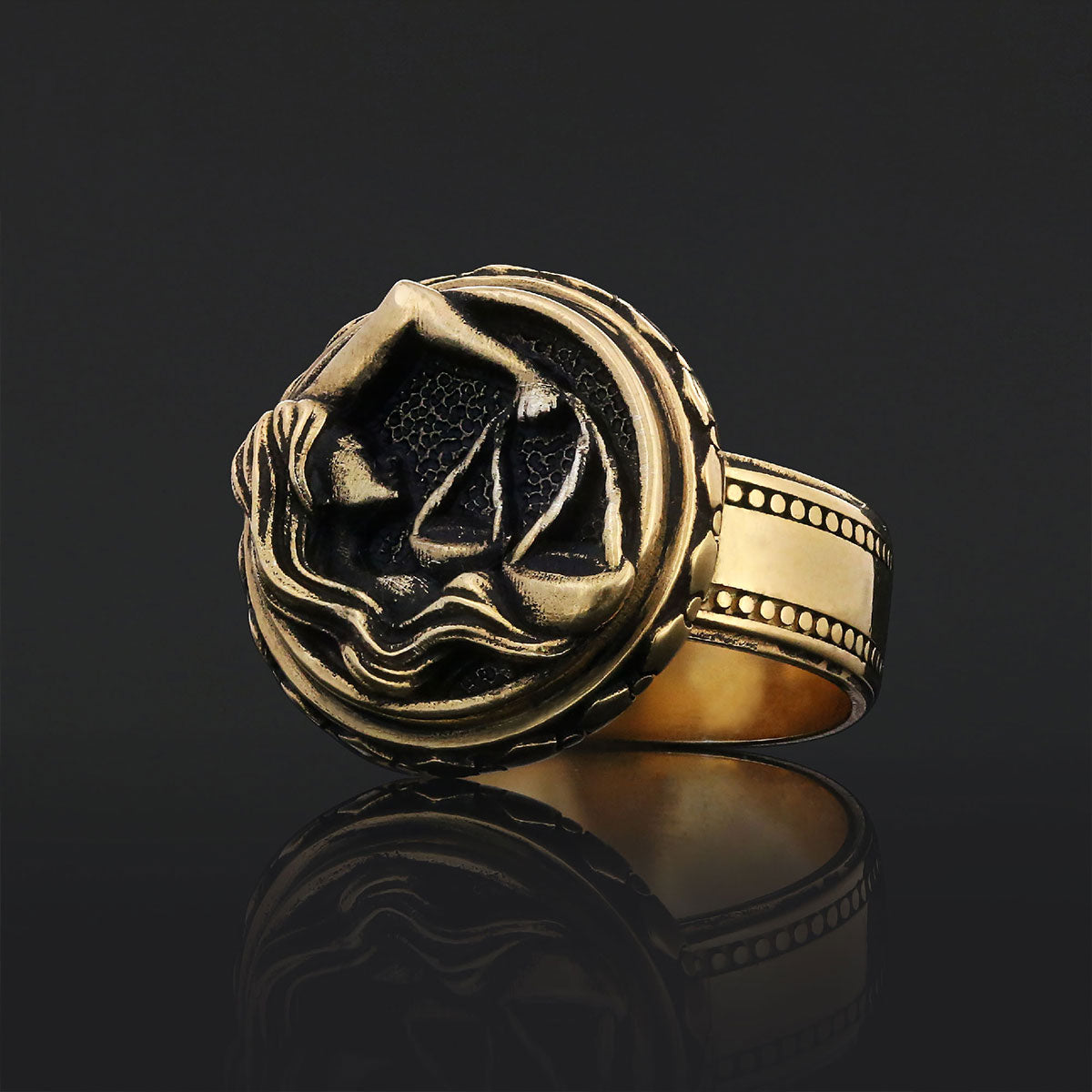 Libra Zodiac Silver Ring - view 6
