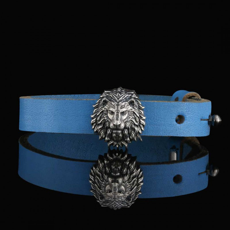 Lion Leather Bracelet by SWISS PLUS - Unique Design Handmade Bracelet - view 2