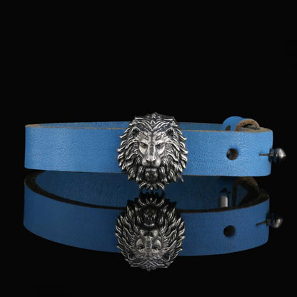 Lion Leather Bracelet by SWISS PLUS - Unique Design Handmade Bracelet - view 2