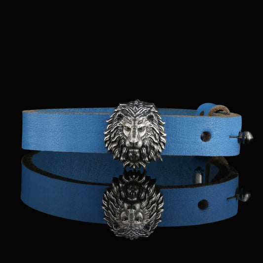 Lion Leather Bracelet by SWISS PLUS - Unique Design Handmade Bracelet - view 2