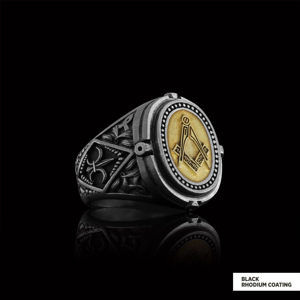 Lodge Masonic Ring, Celtic Lodge Masonic Ring, Signet Mason Ring, Mason Jewelry by SWISS PLUS - Mason Collection - view 2