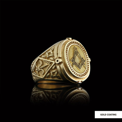 Lodge Masonic Ring, Celtic Lodge Masonic Ring, Signet Mason Ring, Mason Jewelry by SWISS PLUS - Mason Collection - view 4