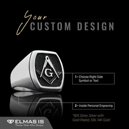 Lodge Masonic Ring, Masonic Rings, Freemason Ring, Free Mason Ring, Mens Masonic Rings, Masonic Jewelry by SWISS PLUS - Mason