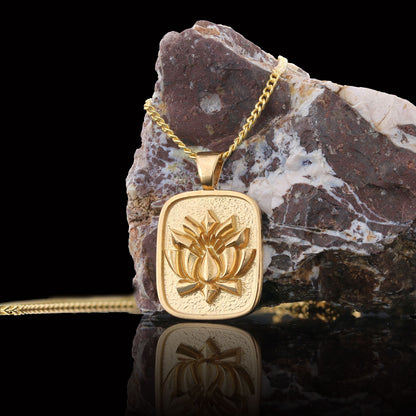 Lotus Flower Necklace, Charm Lotus Jewelry, Silver Meditation Pendant, Birth Flower Lotus Necklace, Women's Accessory, Gift f