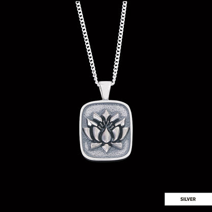 Lotus Flower Necklace, Charm Lotus Jewelry, Silver Meditation Pendant, Birth Flower Lotus Necklace, Women's Accessory, Gift f