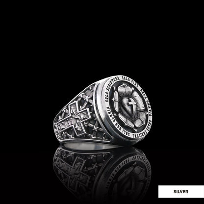 Lutheranism Ring, Rosae Crucis Ring, Rose and Cross Ring, Amorc Ring, Lutheranism Jewelry, Gift for Her, Gift for Him by SWIS