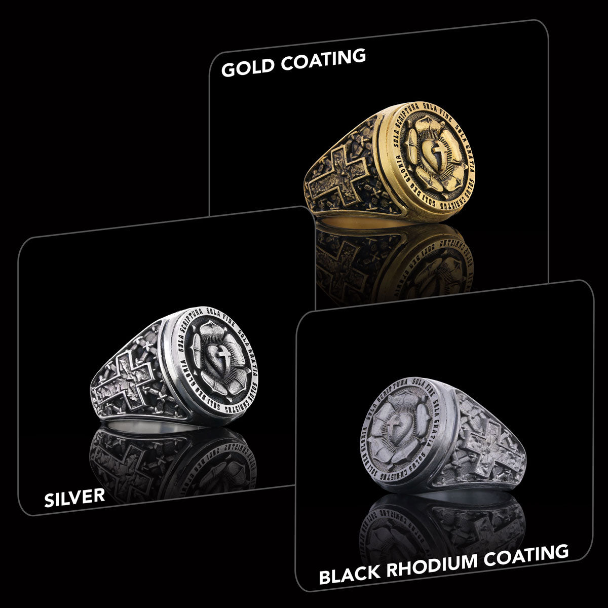 Lutheranism Ring, Rosae Crucis Ring, Rose and Cross Ring, Amorc Ring, Lutheranism Jewelry, Gift for Her, Gift for Him - view 5
