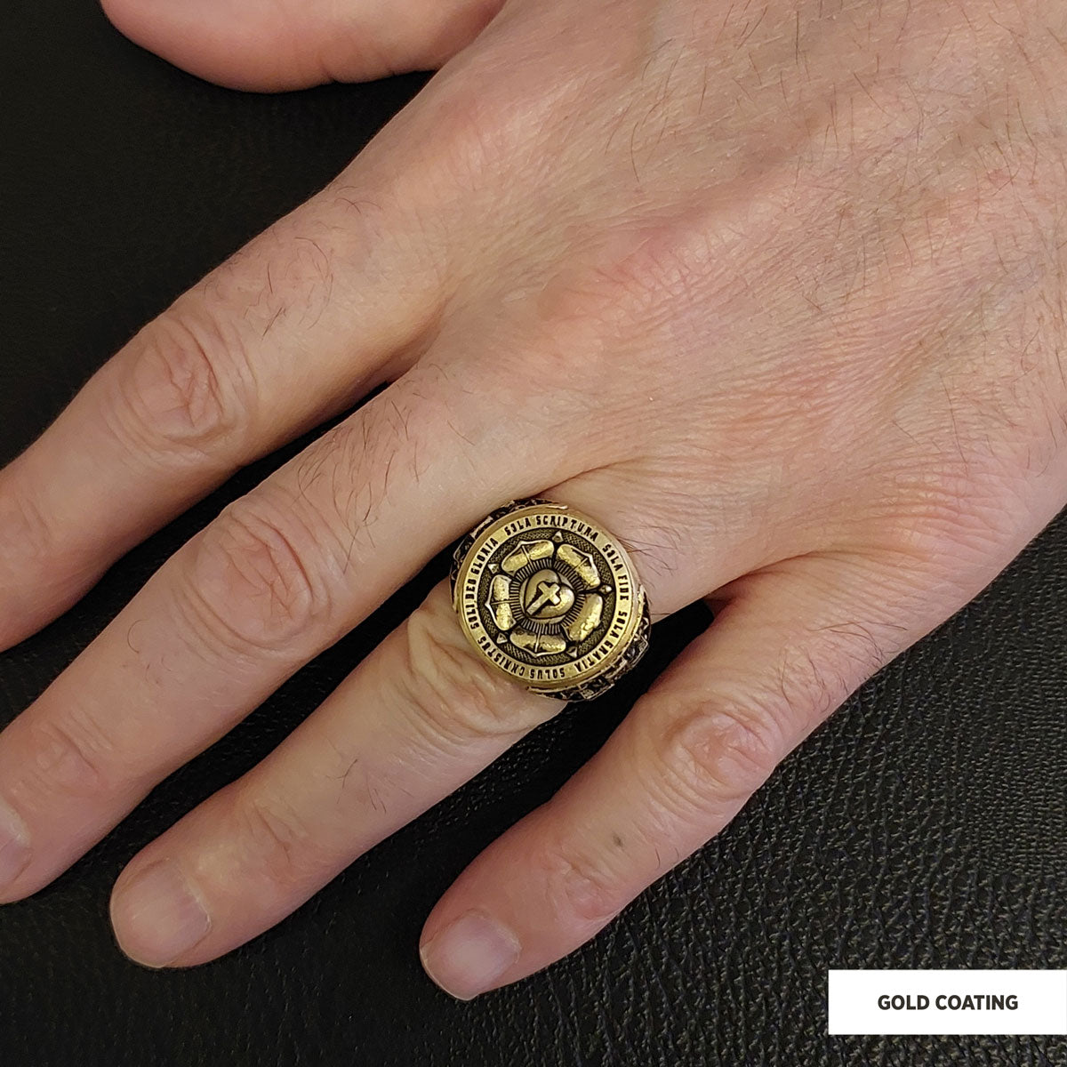 Lutheranism Ring, Rosae Crucis Ring, Rose and Cross Ring, Amorc Ring, Lutheranism Jewelry, Gift for Her, Gift for Him - view 6