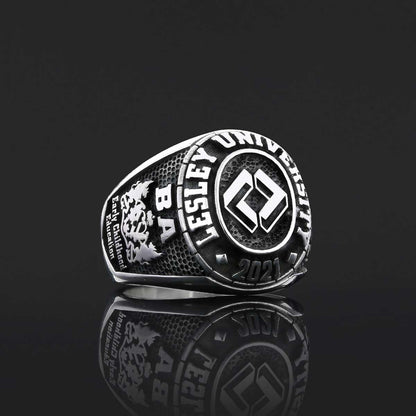 Malone University Ring, Lesley University Graduation Ring, Class Ring, High School Ring by SWISS PLUS - Custom College Class 
