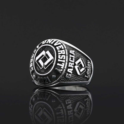 Malone University Ring, Lesley University Graduation Ring, Class Ring, High School Ring by SWISS PLUS - Custom College Class 
