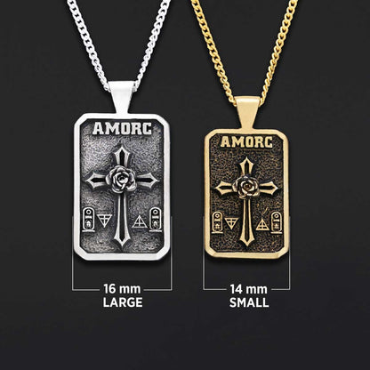 Mason Charm Necklace, Rosicrucian Order Jewelry, Freemason Pendant by SWISS PLUS - Mason Collection - view 2