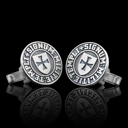 Special Design Silver Templi Signum Militie Masonic Cufflink by SWISS PLUS - Mason Collection - view 3