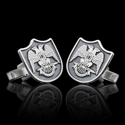 Custom Design 925 Sterling Silver Masonic Cufflink by SWISS PLUS - Mason Collection - view 3