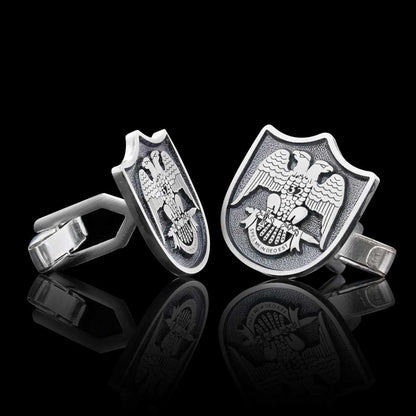 Custom Design 925 Sterling Silver Masonic Cufflink by SWISS PLUS - Mason Collection - view 4
