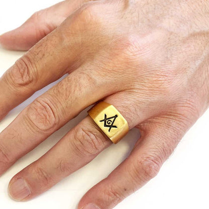 Masonic Lodge With G Ring, Masonic Rings, Freemason Ring, Master Mason Rings, Free Mason Ring by SWISS PLUS - Mason Collectio