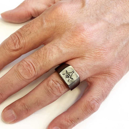 Masonic Lodge With G Ring, Masonic Rings, Freemason Ring, Master Mason Rings, Free Mason Ring by SWISS PLUS - Mason Collectio