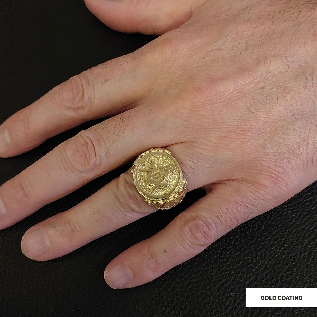 Masonic Ring, Antique Mason Ring, Elegant Mason Ring, Silver Jewelry Gift - view 5