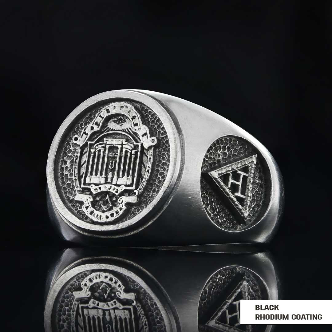 Masonic Ring, Custom Masonic Ring for Men, Master Mason Signet Ring - view 3