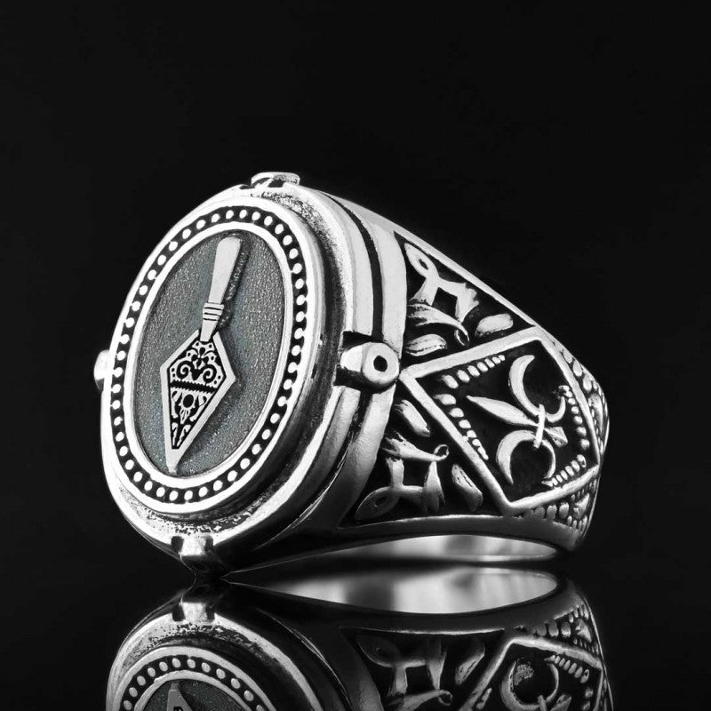 Trowel Custom Masonic Ring, Celtic Lodge Masonic Ring, Signet Mason Ring, Mason Jewelry