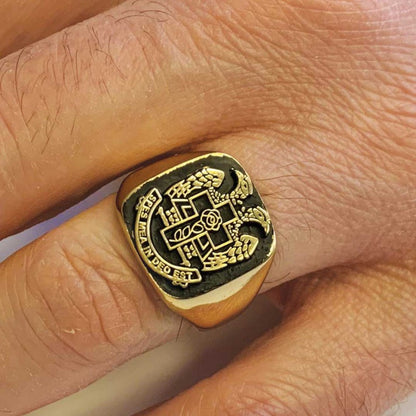 Spes Mea In Deo Est Masonic Ring, Freemasonic Ring, Master Mason Ring, Elegant Masonic Ring by SWISS PLUS - Mason Collection 