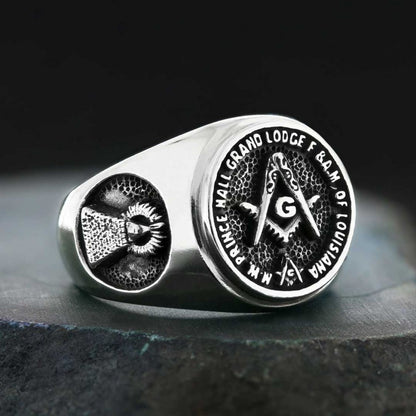 Celtic Lodge Masonic Ring, Round Mason Ring, Ancient Lodge Mason Ring by SWISS PLUS - Mason Collection