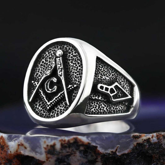 Special Lodge Silver Masonic Ring, Oval Masonic Ring, Master Mason Ring
