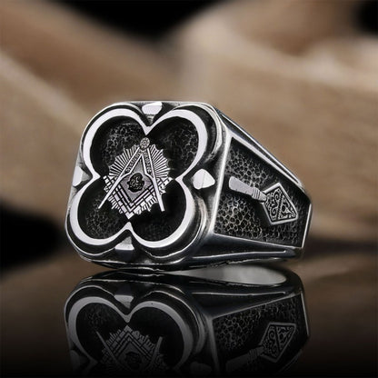 Freemason Special Design Sterling Silver Masonic Ring by SWISS PLUS - Mason Collection