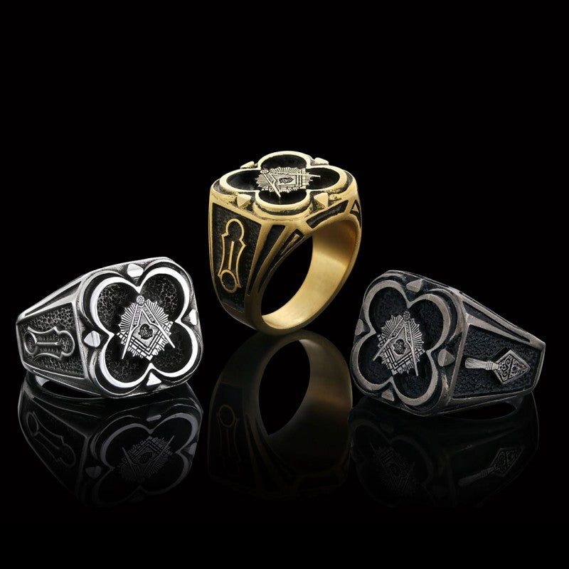 Freemason Special Design Sterling Silver Masonic Ring - view 5