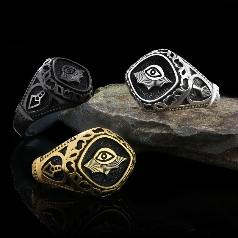 Masonic Symbolism of the Eye of Providence Masonic Ring - view 5