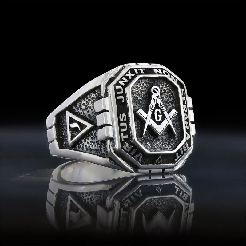 Handmade Lodge Masonic Ring, Custom Mason Ring - view 1