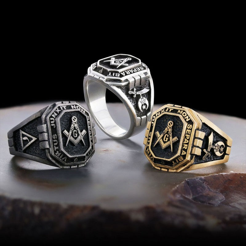 Handmade Lodge Masonic Ring, Custom Mason Ring - view 5