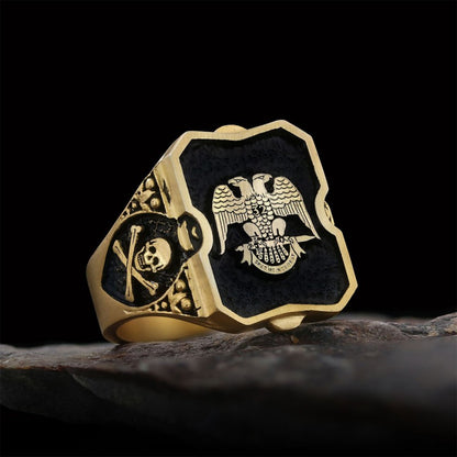 Special Design Handmade Sİlver Masonic Ring by SWISS PLUS - Mason Collection