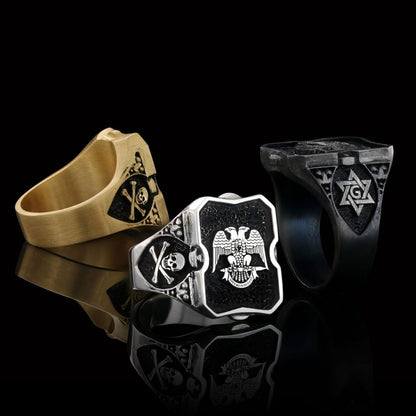 Special Design Handmade Sİlver Masonic Ring by SWISS PLUS - Mason Collection - view 5