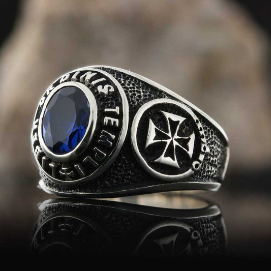 Masonic Silver Ring, Mystic Mason Ring, Mason's Emblem Ring