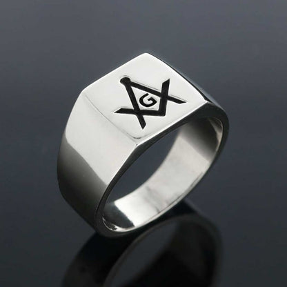 Masonic Lodge With G Ring, Masonic Rings, Freemason Ring, Master Mason Rings, Free Mason Ring by SWISS PLUS - Mason Collectio