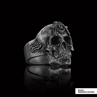 Masonic Skull Ring, Mason Ring, Ancient Lodge Mason Ring by SWISS PLUS - Mason Collection - view 2