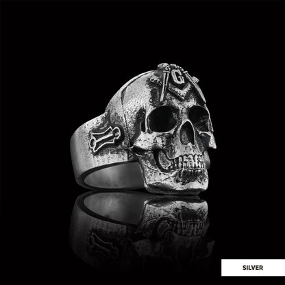 Masonic Skull Ring, Mason Ring, Ancient Lodge Mason Ring by SWISS PLUS - Mason Collection - view 4