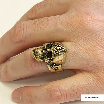 Masonic Skull Ring, Mason Ring, Ancient Lodge Mason Ring by SWISS PLUS - Mason Collection - view 7