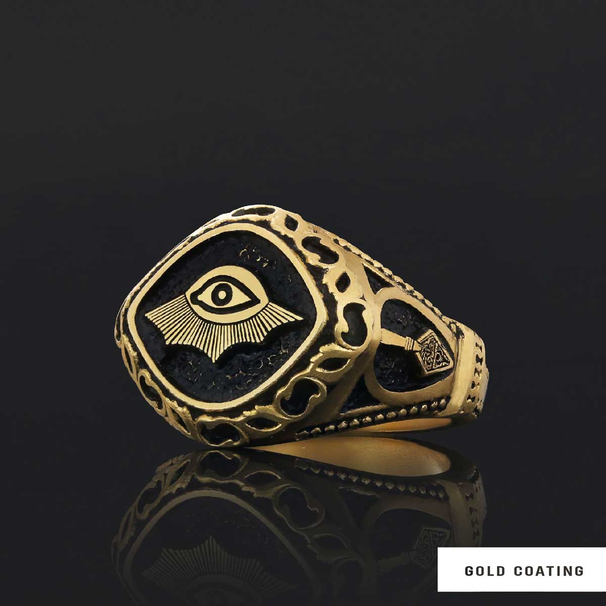 Masonic Symbolism of the Eye of Providence Masonic Ring by SWISS PLUS - Mason Collection - view 2