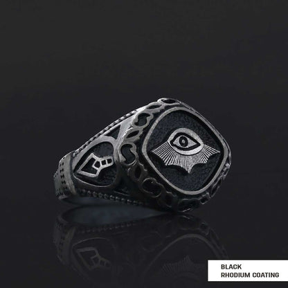 Masonic Symbolism of the Eye of Providence Masonic Ring by SWISS PLUS - Mason Collection - view 3