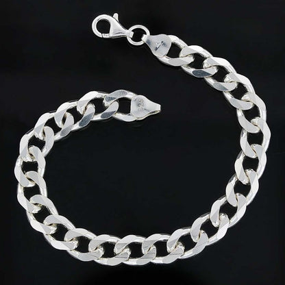 Men Silver Chain Bracelet by SWISS PLUS - Jewish Collection - view 3