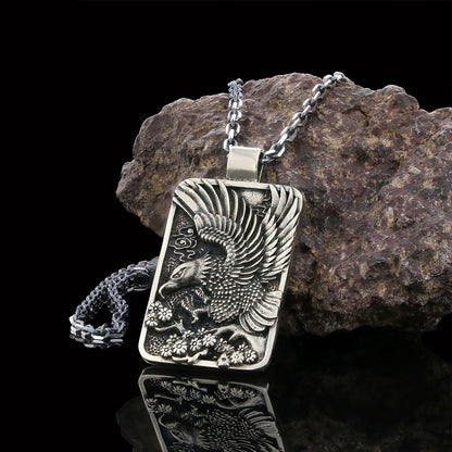 Men Sterling Silver Eagle Pendant by SWISS PLUS - Unique Pendants & Cool Design Necklaces