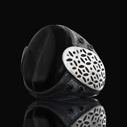 Men Silver Ring 925 Sterling by SWISS PLUS - Custom Made Filigree Sterling Silver Rings - view 3