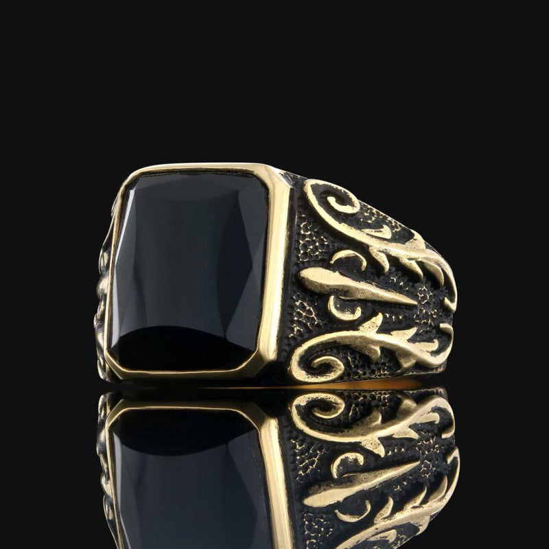 Men Gemstone Silver Ring by SWISS PLUS - Unique Design Rings - view 2