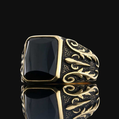 Men Gemstone Silver Ring by SWISS PLUS - Unique Design Rings - view 2