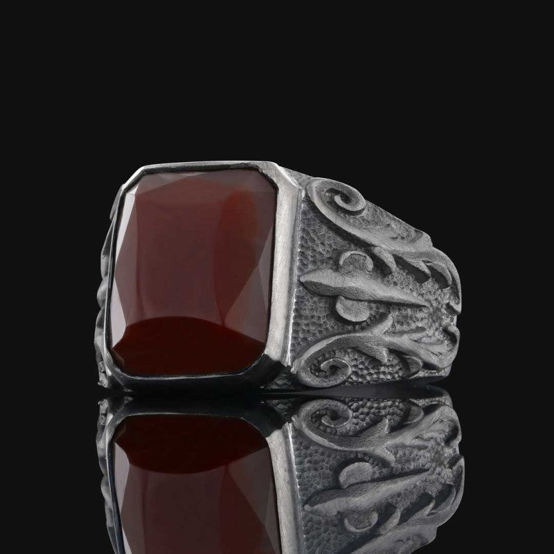 Men Gemstone Silver Ring
