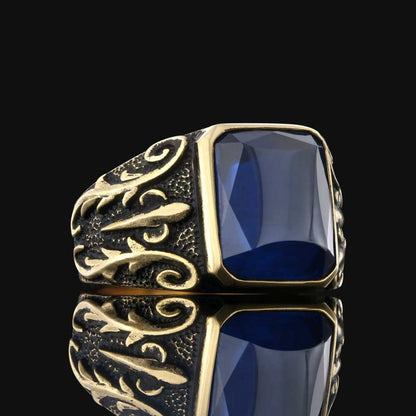 Men Gemstone Silver Ring by SWISS PLUS - Unique Design Rings - view 5
