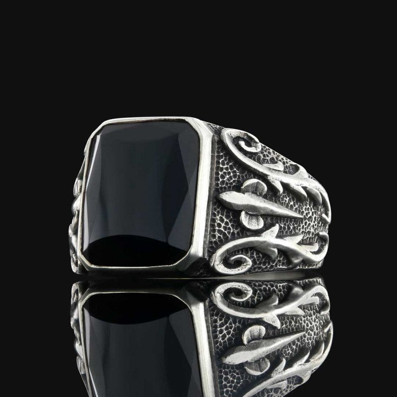 Men Gemstone Silver Ring